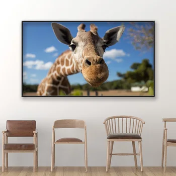 Moderné Roztomilý Krava a Žirafa Pop Art Maľovanie Vytlačí Dekor Wall Art Dievča Chlapci Spálne Dekorácie Zvierat Plagáty detská Izba