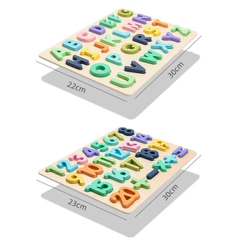 Dieťa Raného Vzdelávania Ciferné Čísla Abecedy Budovy 3D Puzzle Zmontované Hračka EIG88