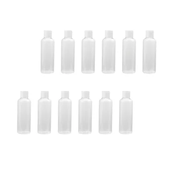 12Pcs Subpackaging Fľaša Kozmetika Fľaša Cestovanie Šampón Fľaša Naplniteľné Fľaše Biele (100 ml)