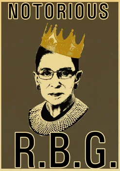 AMERICKÝ Sudca RBG Ruth Bader Ginsburg Retro Vintage Poster plagát na Stenu Výzdoba Pre Home/ bar/ izba