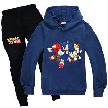 Nové Módne Deti Mikiny, Kostýmy Dlhý Rukáv Mikiny Nohavice Cartoon Sonic The Hedgehog Bežné Chlapci dievčatá na jar jeseň vyhovuje