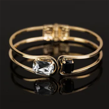 Módne Čierno-Biela Crystal Šperky Z Medi Mužov A Žien, Láska Bangles Nechty Putá Náramok Šperky