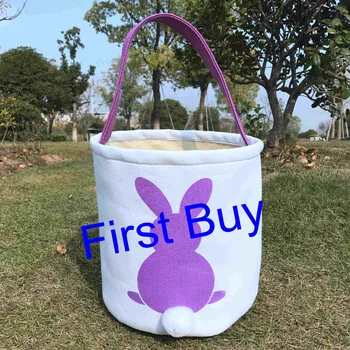 10pcs/veľa 2019 Veľkonočné Deň hot predaj plátno veľkonočné chvost vedro kvalitné veľkonočné kôš tote tašky deti darček vedierko