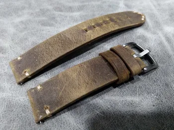 Ručné kvalitné 20 22 mm Rýchla inštalácia pravej Kože Watchband človek pozerať príslušenstvo Popruhy Vintage Hodinky, Náramok