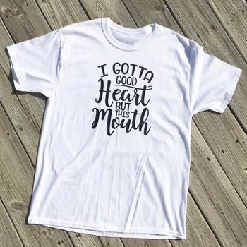 Letné Krátke Rukáv Lumbálna Tee som Musíš Dobré Srdce, ale Tento Úst Grafické T-Shirt Zábavné Grafické Grunge Topy Oblečenie Kvapka Loď