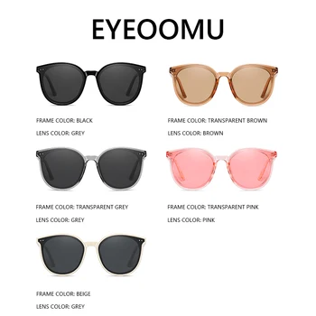 EYEOOMU Vintage Oválne Cat Eye slnečné Okuliare Pre Ženy Polarizované Zrkadlo UV400 Vysokej Kvality, Luxusné Značky Dizajn Žena Viac Veľkosť Rámu