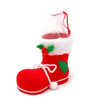 Šťastné a veselé Vianoce, Santa Boot Topánky Visí Candy Darčekové Tašky Vianočný Strom Dekorácie OCT998