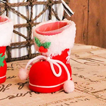 Šťastné a veselé Vianoce, Santa Boot Topánky Visí Candy Darčekové Tašky Vianočný Strom Dekorácie OCT998