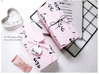 20x9x6.5 cm Ružová Láska Valentína Box Balenie Darčekové Krabice papierovom obale Boxy Tortu/Candy Svadobné Prospech Boxy 100ks/veľa