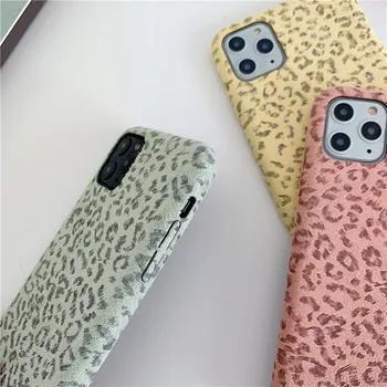 IN Roztomilý Leopard Tlač Chlpaté Teplé Mäkké Telefón puzdro pre iPhone 11 Pro Max 7 8 Plus X XR XS Max SE 2020 Prípadoch Módne Zimné Kryt