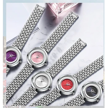 AESOP Fialová Módne Ženy Hodinky Elegantné Náramkové hodinky Quartz Jednoduché Tenké Dámske Hodiny Nepremokavé Relogio Feminino Montre Saati