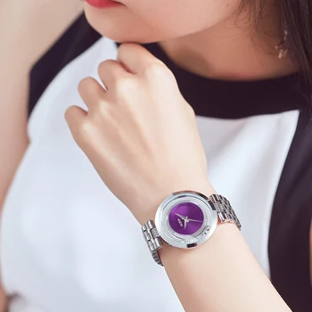 AESOP Fialová Módne Ženy Hodinky Elegantné Náramkové hodinky Quartz Jednoduché Tenké Dámske Hodiny Nepremokavé Relogio Feminino Montre Saati