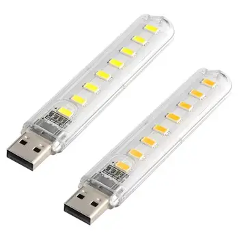 USB LED Kniha Svetlá 3LEDs 8LEDs SMD 5630 5730 LED Žiarovka 5V Príkon White 5000-6500K Teplá Biela 3000-3500K USB Nočné svetlo