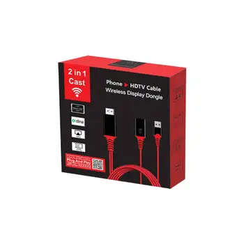 1m HDMI Bezdrôtový Screencaster 2,4 GHz+5 ghz Dual-band WiFi USB Port Podporuje Káblové/Bezdrôtové pripojenie na Telefón/iPad/Mac book/Android/Win8