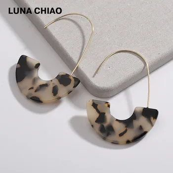 LUNA CHIAO 2020 Módne Bijoux Brinco Boho Leopard Zrna Korytnačka Shell Veľký Háčik Akryl Náušnice Náušnice Kvapka