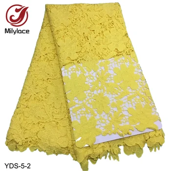 Milylace krásne žlté guipure čipky textílie elegantné výšivky Nigérijský čipky textílie 5 metrov pre dievča strany denné šaty YDS-5
