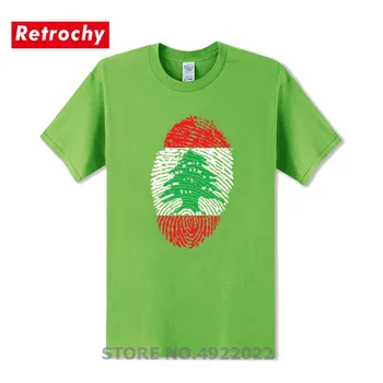 Najnovší Krátky Rukáv, Bavlna Libanon Vlajka Odtlačkov Prstov Človeka T-Shirt Lete Lumbálna Muži Košele Lacné Predaj Mestských Tričko Značky