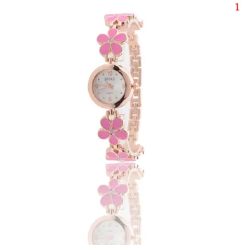 Módny dizajn dámske Hodinky rose gold kvetinový náramok, hodinky, Dievčatá, Dámy luxusné šaty quartz hodinky hodiny žena hodinky ciferník