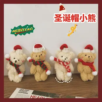 Cartoon Medveď Bábika Plyšové Hračky Keychain Ženy, Dievčatá Umelú Kožušinu Prívesok Prívesok Na Čačky Kabelka Kawaii Kľúča Držiteľa Vianočné Darčeky