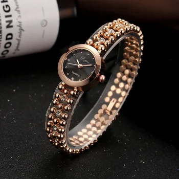 【USA Skladu] vyzýva Hodinky, Náramok Reťazca Popruh Náramkové hodinky Quartz Šaty Žien Luxusné Dámske Žena
