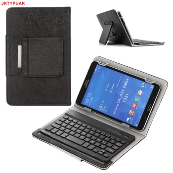 JKTYPUAK Univerzálny Tablet Notebook Vymeniteľné Bezdrôtové Bluetooth Keyboard Folio PU Kožené Stojan, puzdro pre 8 palcový HP Pro 408