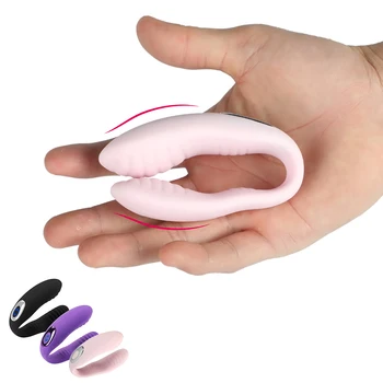 10 Rýchlosť U Shape Pár Vibrátor USB Nepremokavé Nabíjateľná G Mieste Klitorálny Vibrátory Masér Dospelých, Sexuálne Hračky pre Ženy, Ženský