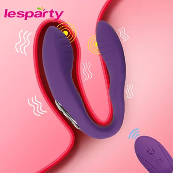 10 Rýchlosť U Shape Pár Vibrátor USB Nepremokavé Nabíjateľná G Mieste Klitorálny Vibrátory Masér Dospelých, Sexuálne Hračky pre Ženy, Ženský