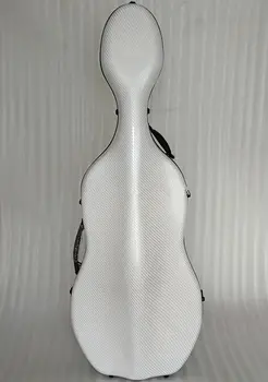 Veľký biely kompozitných uhlíkových vlákien violončelo prípade 4/4.pevný violončelo prípade