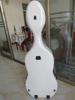 Veľký biely kompozitných uhlíkových vlákien violončelo prípade 4/4.pevný violončelo prípade