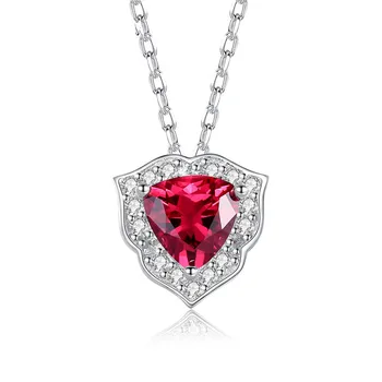 Srdce Tvar Náhrdelník 925 Sterling Silver Krku Prívesky pre Ženy Ruby Šperky, Náhrdelníky, Módne 2020 Jemné Doplnky