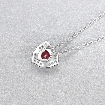 Srdce Tvar Náhrdelník 925 Sterling Silver Krku Prívesky pre Ženy Ruby Šperky, Náhrdelníky, Módne 2020 Jemné Doplnky