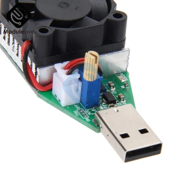 15W 3.7-13V Elektronické zakončovací Odpor USB Vybíjania Batérie Tester s Ventilátorom