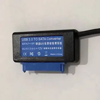 Zbrusu nový USB3.0 SATA konvertor SATA ( 7 + 15 kolíkový ) kábel 12V 35 cm dĺžka vylepšená verzia