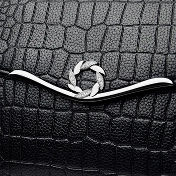 Krokodíl, Čierna Tašky cez Rameno pre Ženy Kabelky Luxusné Kožené Dizajnér Ženské Kabelky Crossbody Prenosné Malé Dámy Kožená Taška