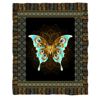 Pretty Butterfly 3D Vytlačené Plyšové Fleece Deka pre Dospelých Home Office Umývateľný Bežné Deti Horor Sherpa Deka 01