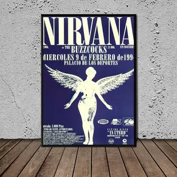 Obrázok plagátu Nirvana Koncert Plagát Plátno na Maľovanie na Stenu Umenie Fotografie pre Obývacia Izba Moderné Abstraktné Umenie Výtlačkov Plagáty