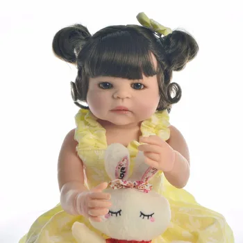 DollMai 55 cm Full Silikónové Telo Reborn Baby Doll Hračka Ako Skutočné 22 inch Novorodenca Dievča Princezná bebes reborn Bábiky Hračky Dieťa Darček