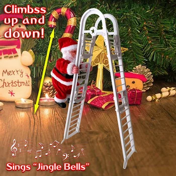 Vianočné Santa Claus Hudobné Hračky, Hudobný Elektrické Lezenie Rebríky Závesné Hračky Deti Darček Strany Vianočný Strom Dekorácie