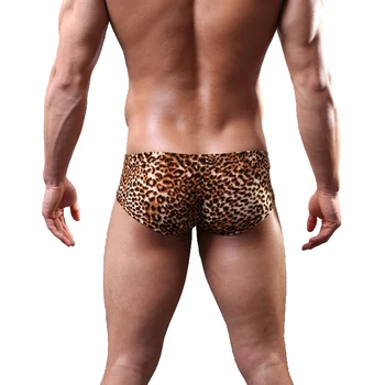 Sexy Pánske Boxerky Leopard Módne Spodné Prádlo Vysokej Kvality Priedušná Muž U Vypuklé Puzdro Domov Sleepwear Spodky B202