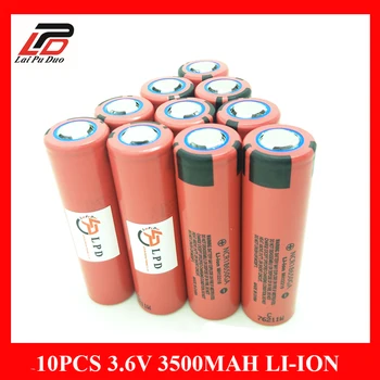 10pcs/veľa 18650 Nabíjateľné Batérie 3.6 v, Li-ion pre Sanyo 3500mah NCR18650GA 10A absolutórium