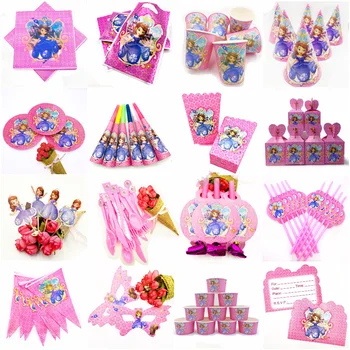6pcs/veľa Sofia Princess Party Dodávky Candy Box Narodeniny Tému Party Nakladanie Darček, Darčekové Krabice, Dekorácie Šťastné Deti Strany Prospech