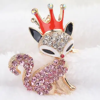 Nové kúzlo zliatiny koruny fox krúžok na roztomilý fox drahokamu keychain žena taška prívesok ozdoby