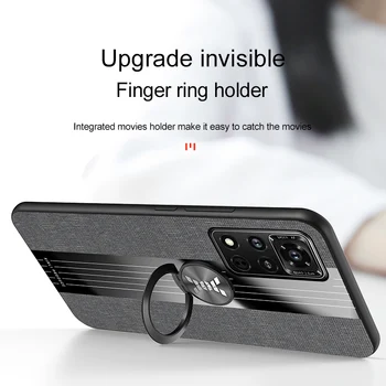 Magnet Textílie Telefón puzdro na Huawei Honor V40 Kryt Prst Krúžok Držiak Magnetický Anti-pot Zadný Kryt pre Česť V40 Telefón Prípade