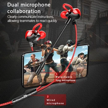 G3000 Káblové Dynamické Slúchadlá 3,5 mm In-ear Herné Slúchadlá s Mikrofónom pre Telefón/PC