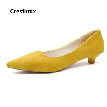 Cresfimix ženy roztomilé sladké jar pošmyknúť na vysokom podpätku topánky lady ležérne topánky chladné jarné stádo topánky mujer tacones altos a2956c