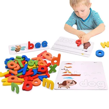 Montessori Deti Učia Anglickej Abecedy Písmeno Karty Dieťa Predškolského Začiatku Slova Hračky Abecedy Trainsing