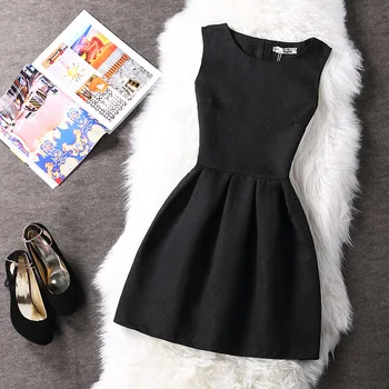 Čierne Šaty Bez Rukávov Dievča Leta Digitálne Tlačené Šaty Vestido De Festa Letné Šaty 2019 Ženy Biele Šaty D021