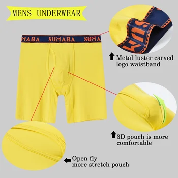 3-Pack pánske spodné Prádlo Boxer Módny Trend Pre Mladých Mužov Boxer Nohavičky Spodky Bambusových Vlákien Priedušná Pohodlné Nohavičky Muž