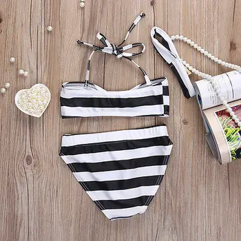 Baby Dievčatá Prekladané Luk Bikini Vyhovovali Plavky, Plavecké Kúpanie Plážové Oblečenie