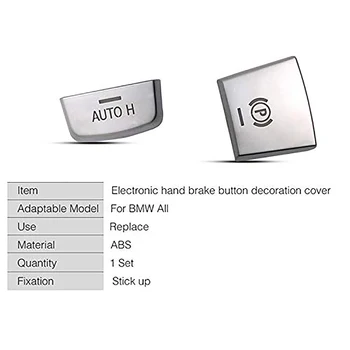 ABS Chrome Elektronickej ručnej Brzdy P Tlačidlo Dekorácie Kryt pre BMW F10 F07 F01 X3 F25 X4 F26 F11 F06 X5 F15 X6 F16 Auto Accessori